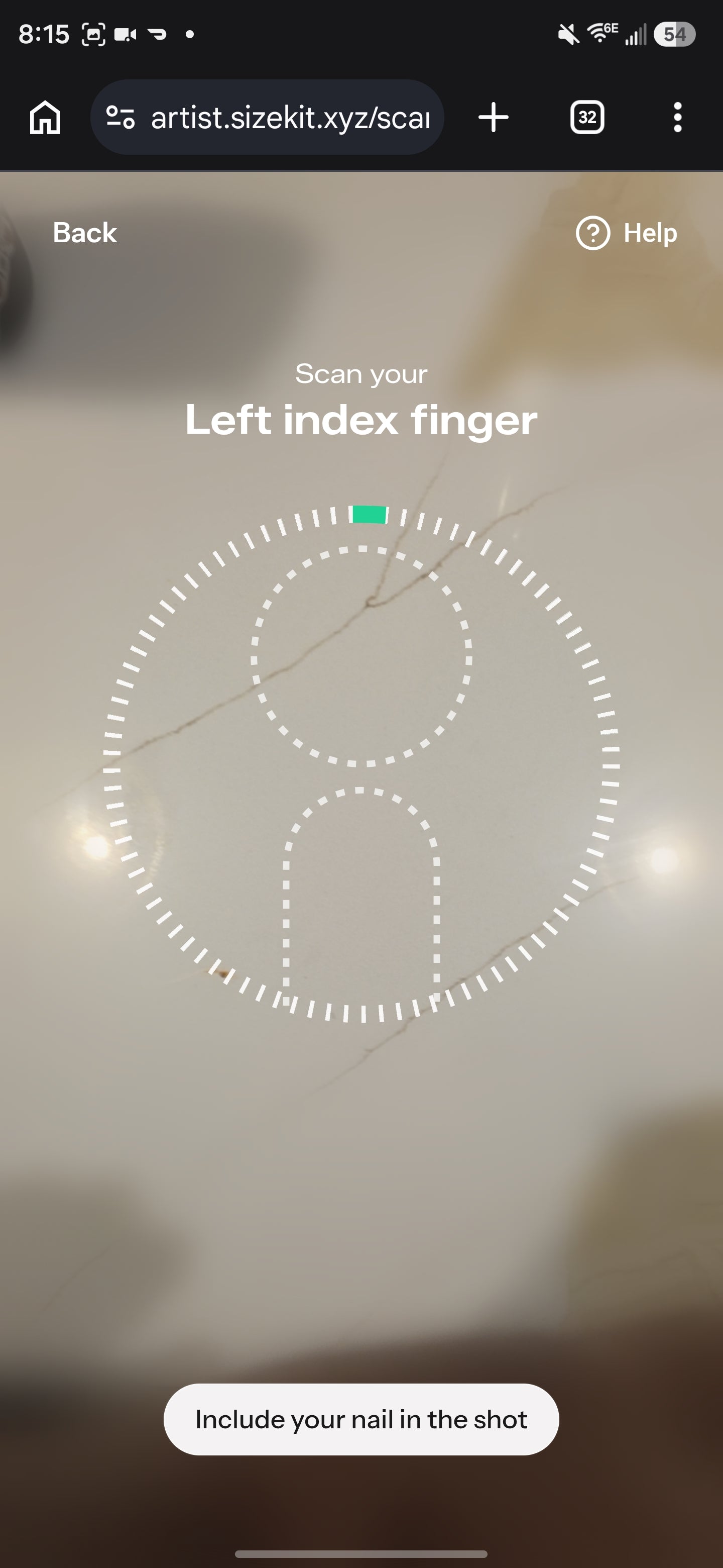 Scanning finger